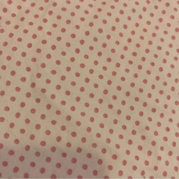 Lauren Ralph Lauren Twin Size White and Pink Polka Dot Flat Sheet - Picture 2 of 4